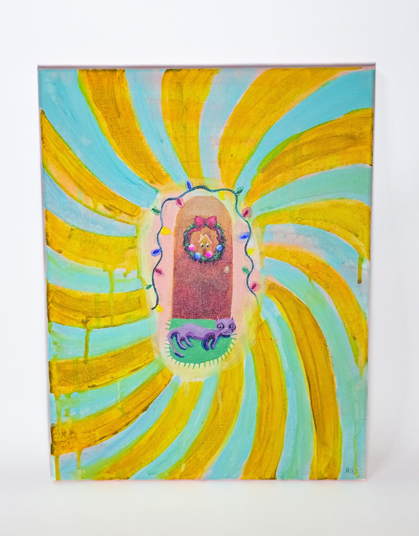 The Watchful Wreath Painting