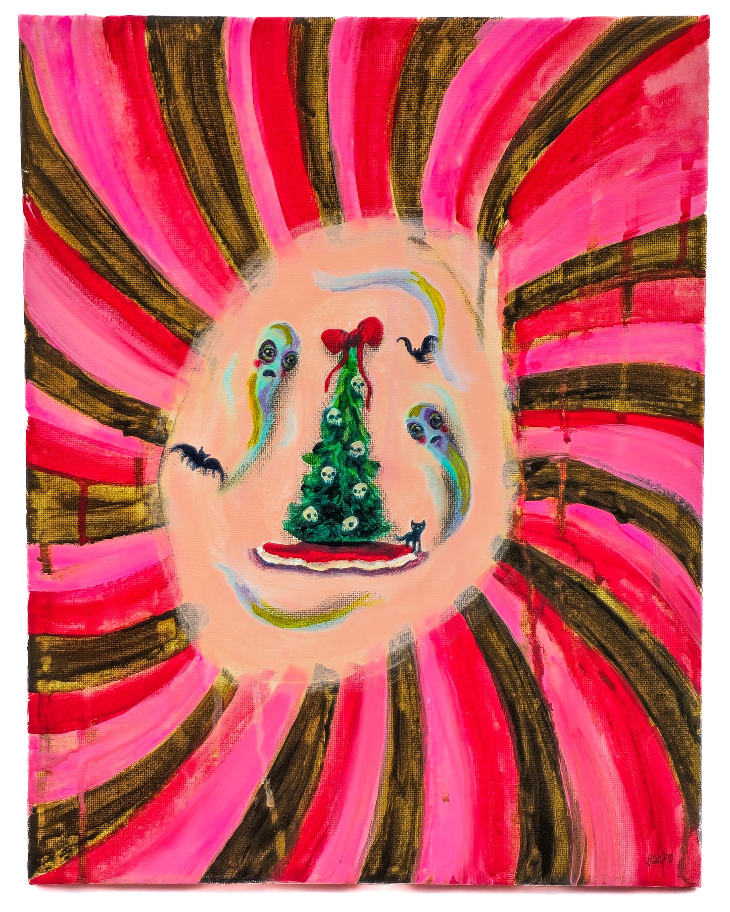 A Kitten's Haunted Holiday Painting