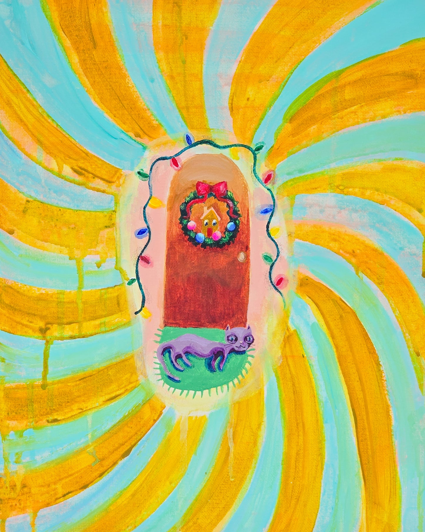 The Watchful Wreath Painting
